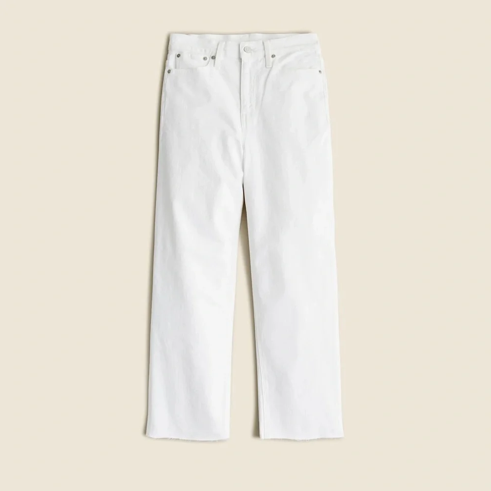 NWT J. Crew Slim Wide Leg Jean in White Wash sz 24